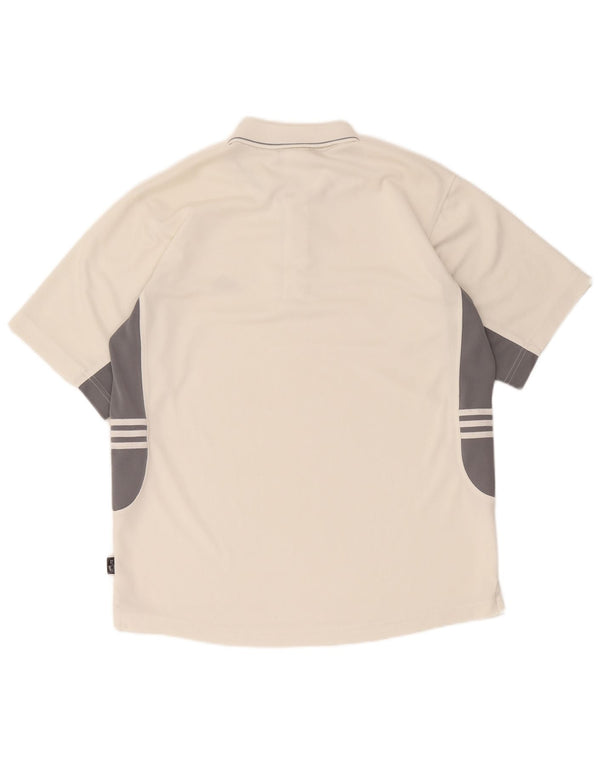 Adidas Climalite poloshirt til mænd, UK 40/42 Medium White Colourblock