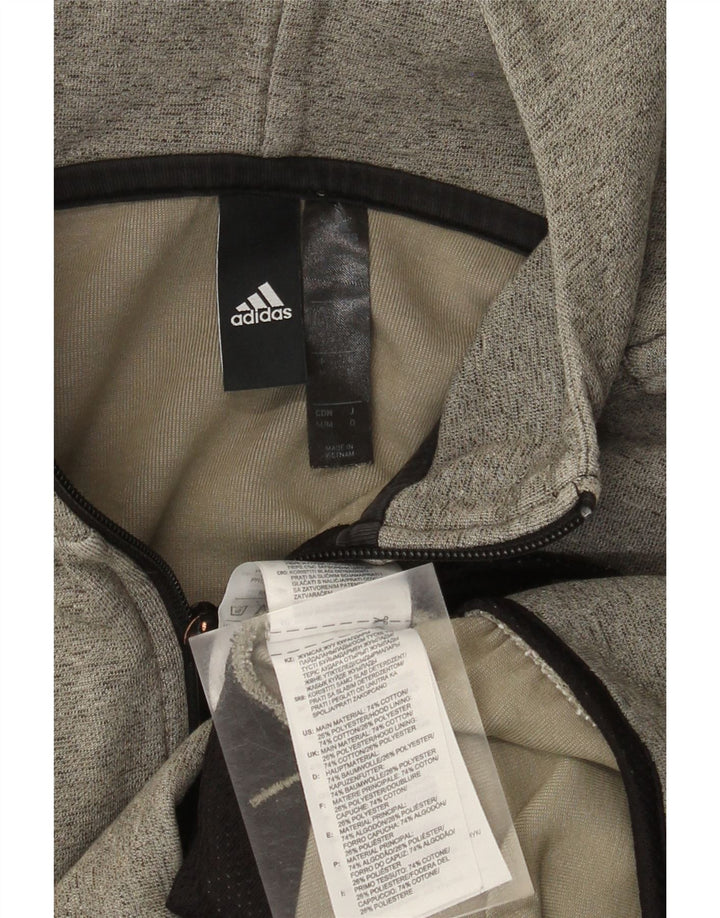 Adidas Hættetrøje med lynlås til mænd mellemgrå bomuld