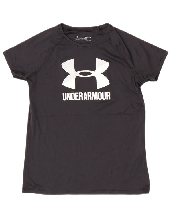 Under Armour Girls Grafisk T-Shirt Top 13-14 år XL Sort Sports
