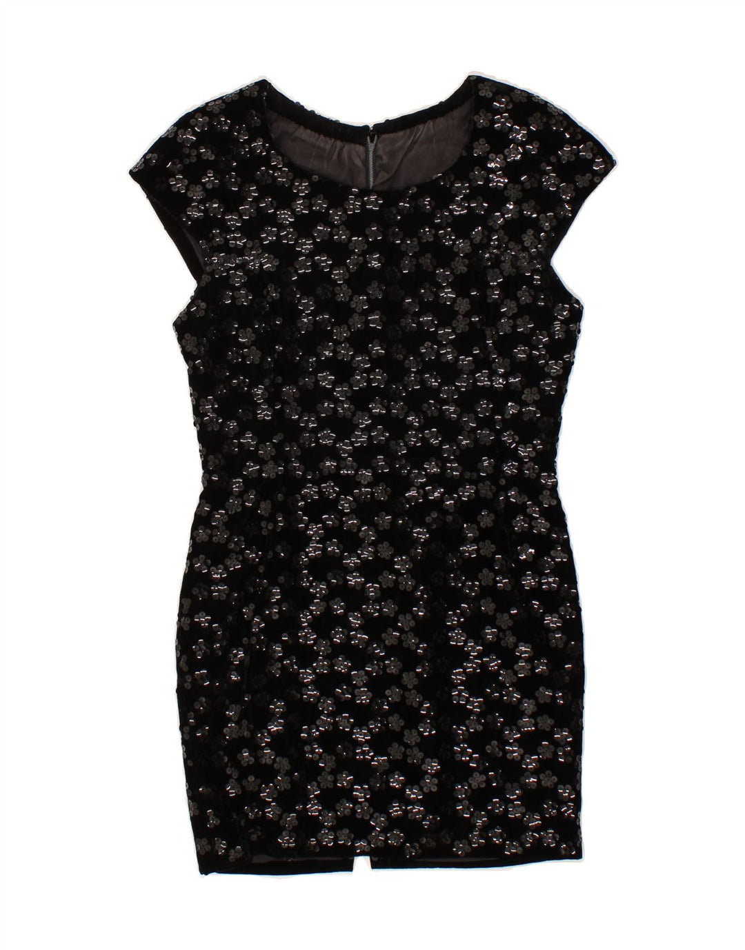 VINTAGE Womens Abstract Pattern Sheath Dress UK 10 Small Black Vintage Vintage and Second-Hand Vintage from Messina Hembry 
