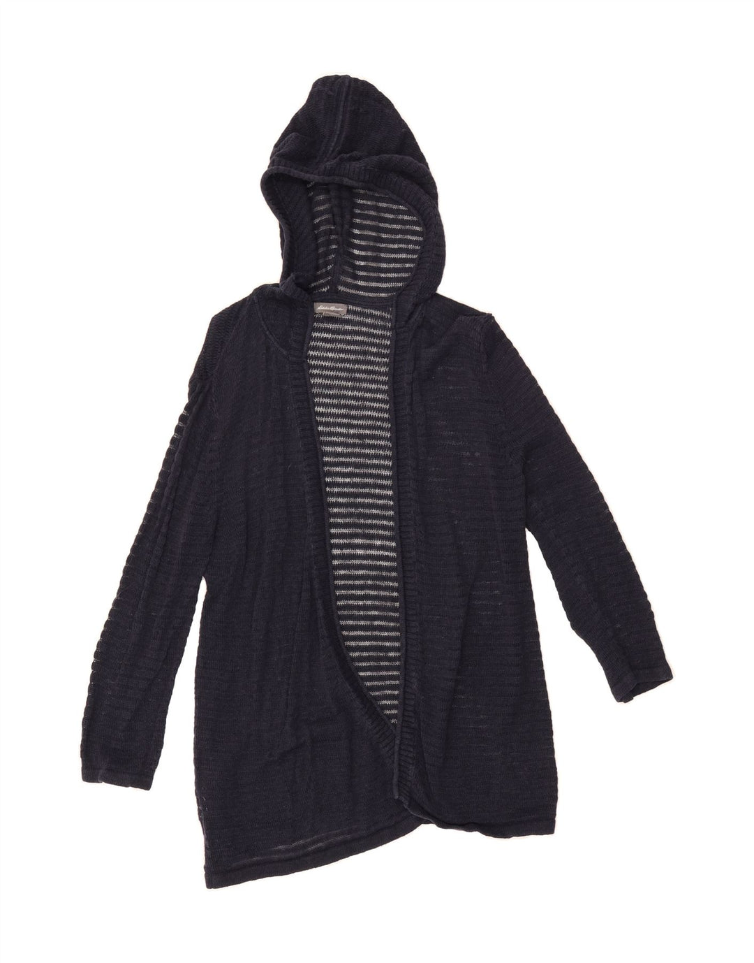 EDDIE BAUER Womens Hooded Open Cardigan Sweater UK 14 Medium Navy Blue Vintage Eddie Bauer and Second-Hand Eddie Bauer from Messina Hembry 