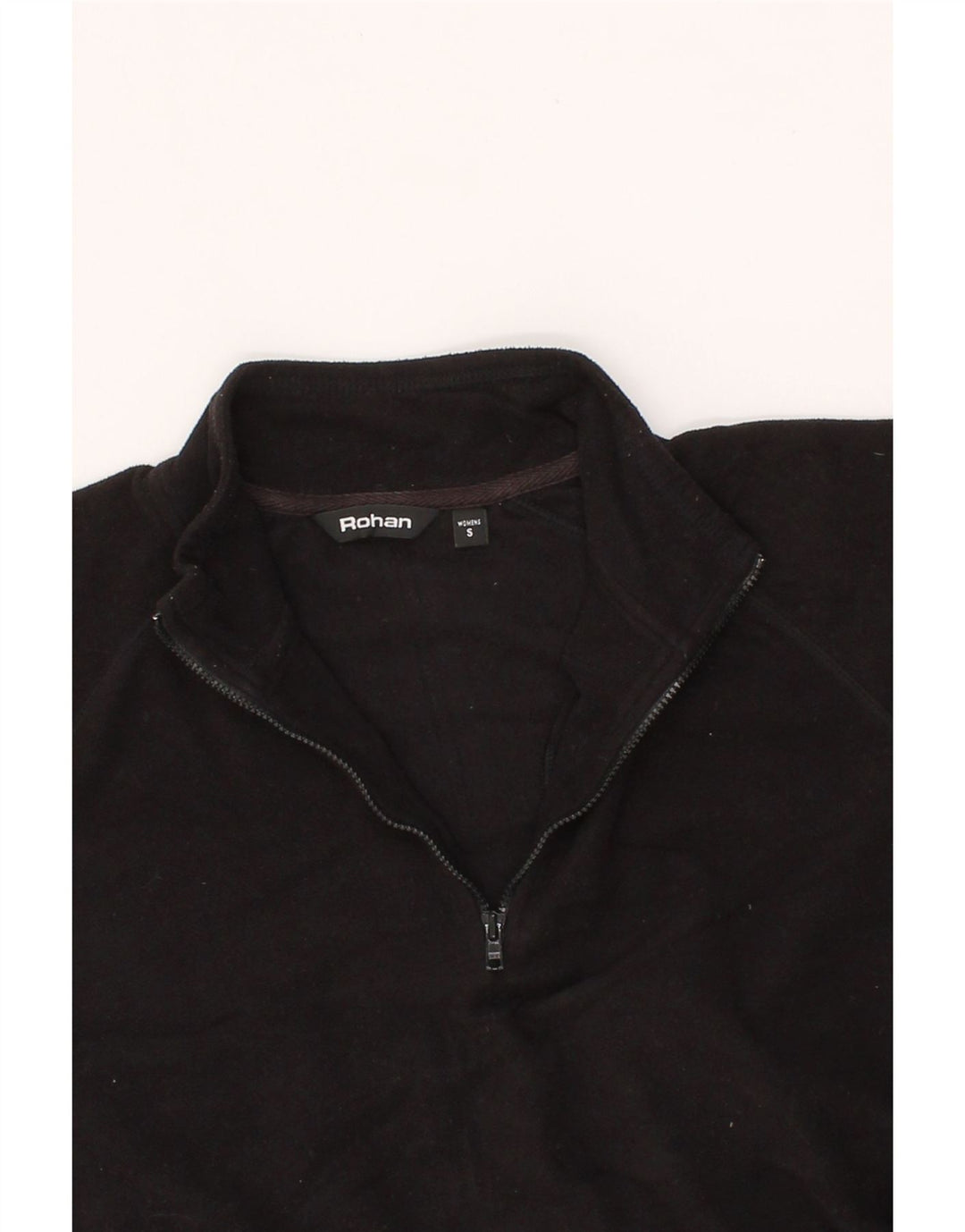 ROHAN Womens Zip Neck Fleece Jumper UK 10 Small Black Polyester Vintage Rohan and Second-Hand Rohan from Messina Hembry 