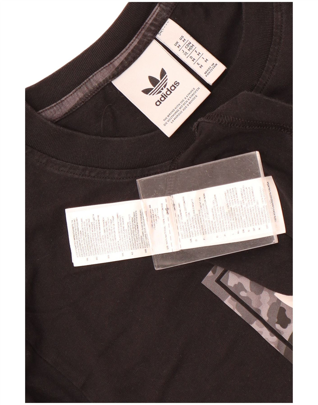 Adidas Herre grafisk T-shirt Top Medium Sort Bomuld