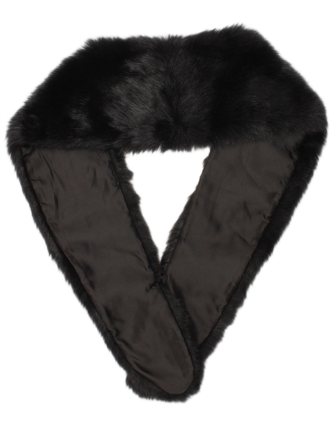 Fase otte kvinders imiteret pels stjålet tørklæde One Size sort polyester vinter