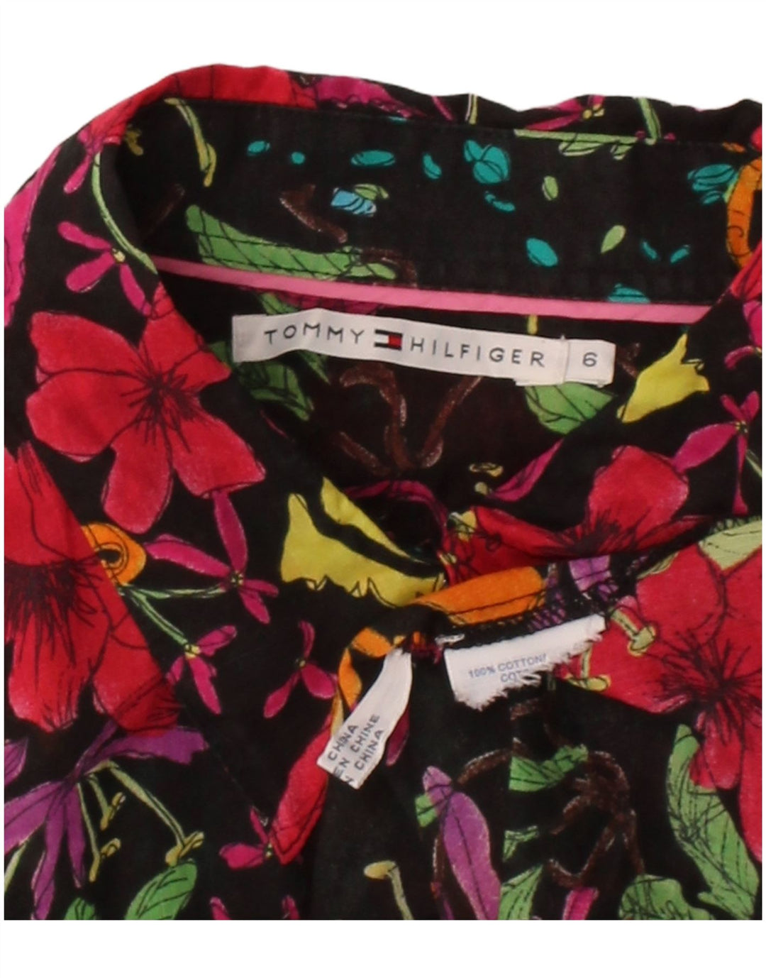 TOMMY HILFIGER Womens Shirt US 6 Medium Multicoloured Floral Cotton