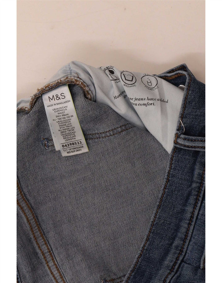 Marks & Spencer Straight Jeans til mænd W34 L31 Blå bomuld