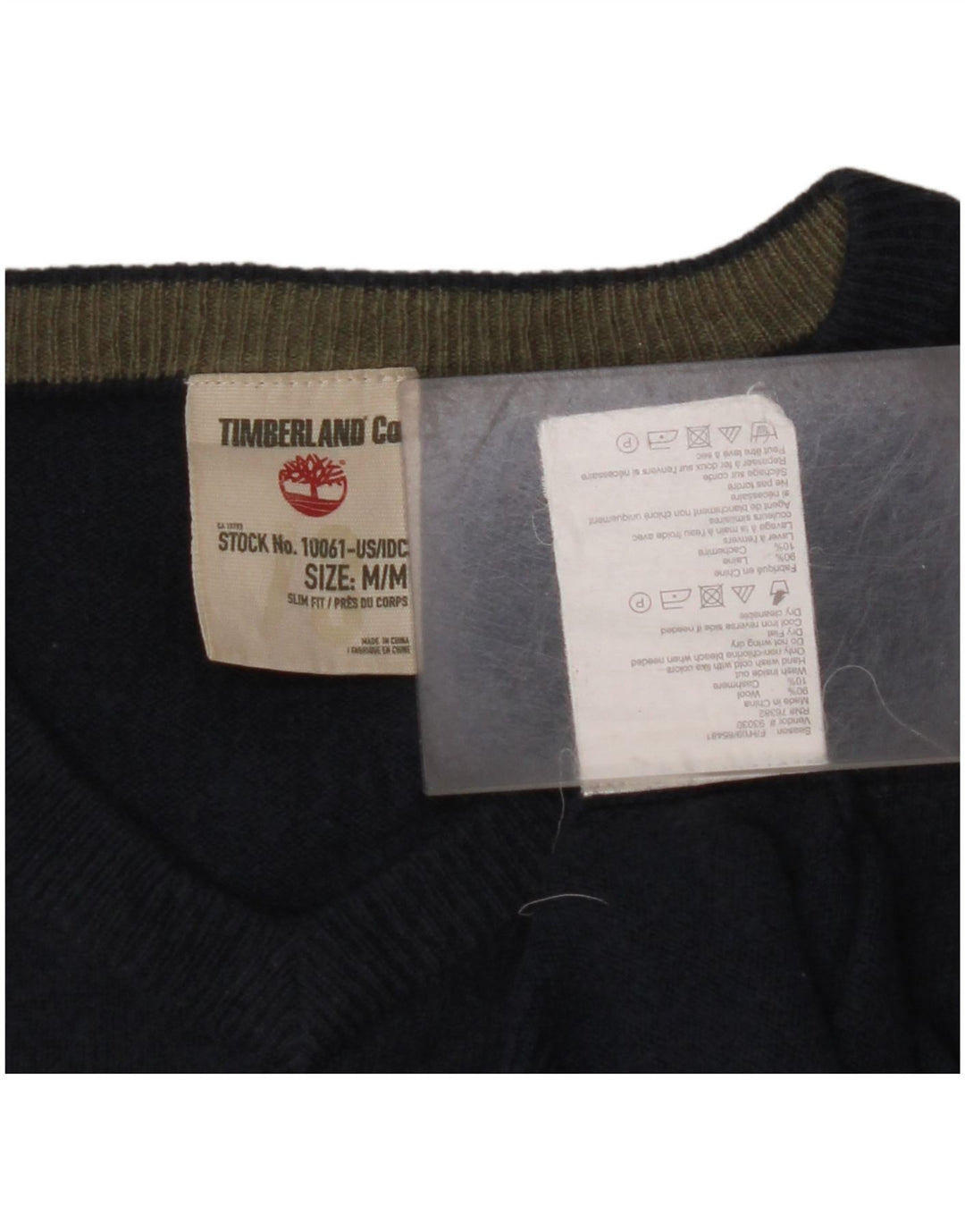 TIMBERLAND Herre V-hals sweater Medium Marineblå Uld