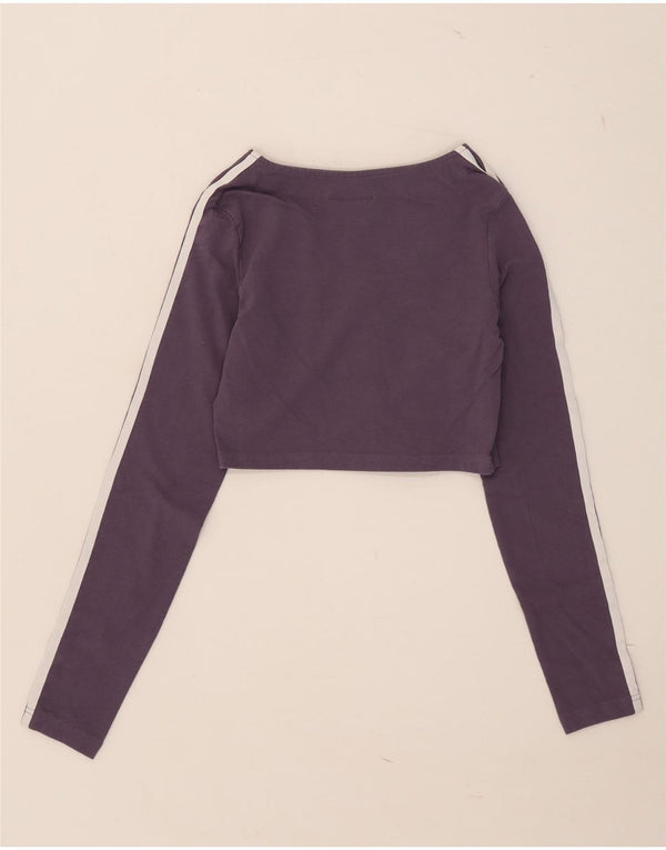Adidas Langærmet Crop Top til kvinder DK 8/10 lille lilla bomuld