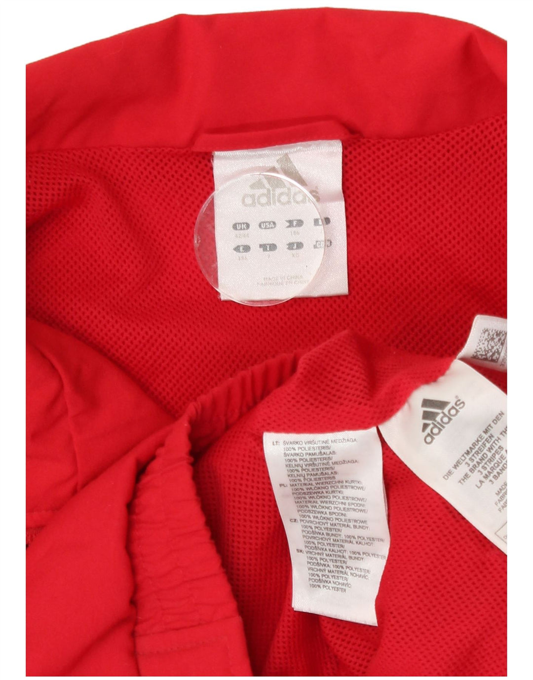 Adidas Træningsdragt til mænd Top jakke UK 42/44 Large Red Colourblock Polyester