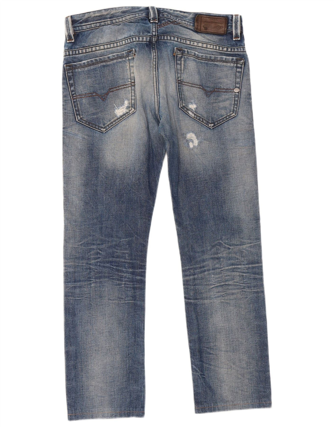 Diesel Herre Thavar Distressed Straight Jeans W31 L27 Blå