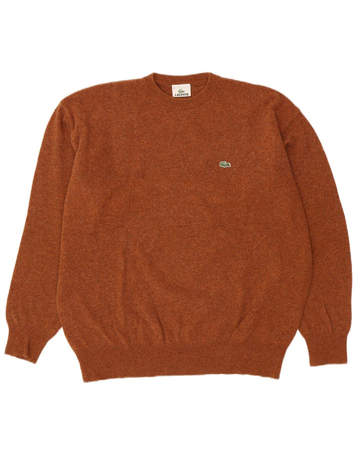 LACOSTE Herre sweater med rund hals str. 6 XL Brun uld