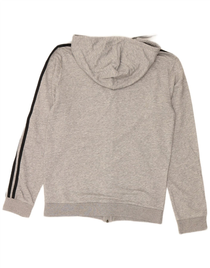 ADIDAS Mens Zip Hoodie Sweater Small Grey Cotton