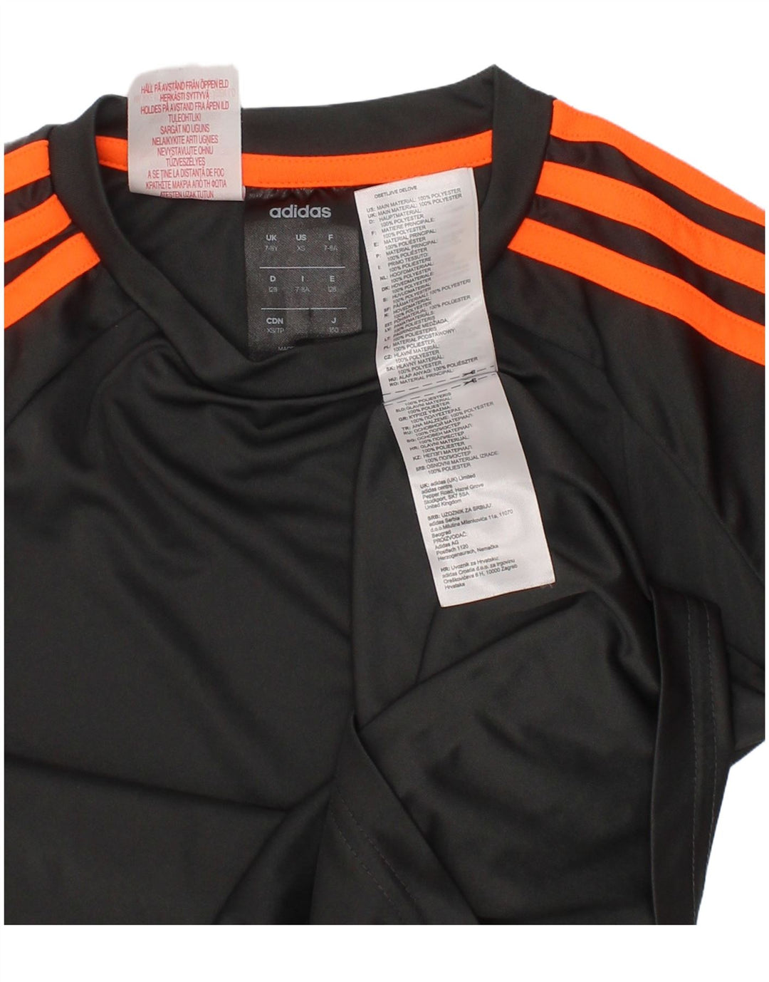 Adidas Boys Climalite T-Shirt Top 7-8 År Grå Polyester