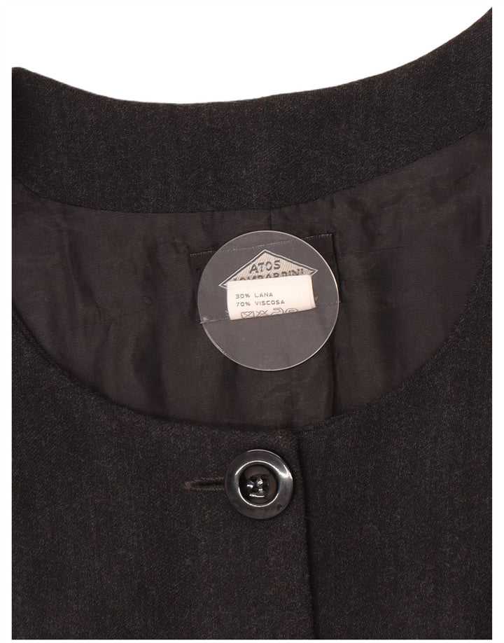 Atos Lombardini Dame 5-knaps ærmeløs blazerjakke IT 46 Stor Grå