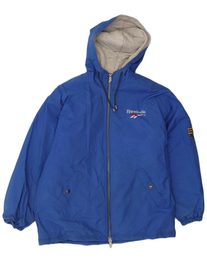 Reebok Herre Hooded Loose Fit Windbreaker Jacket UK 36 Small Blue Polyamide
