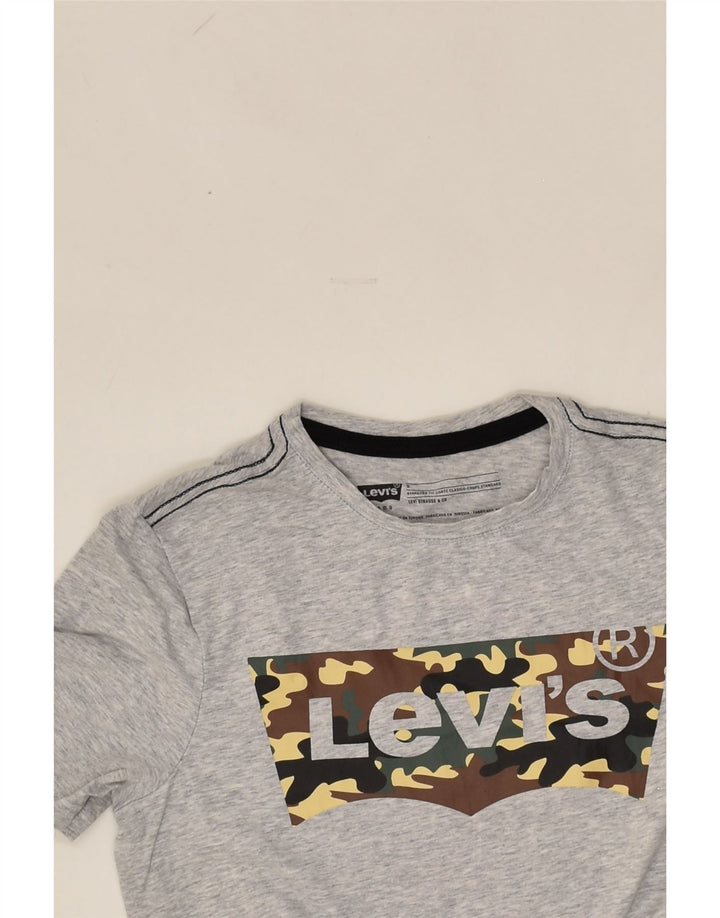 LEVI'S Womens Graphic T-Shirt Top UK 10 Small Grey Cotton | Vintage Levi's | Thrift | Second-Hand Levi's | Used Clothing | Messina Hembry 