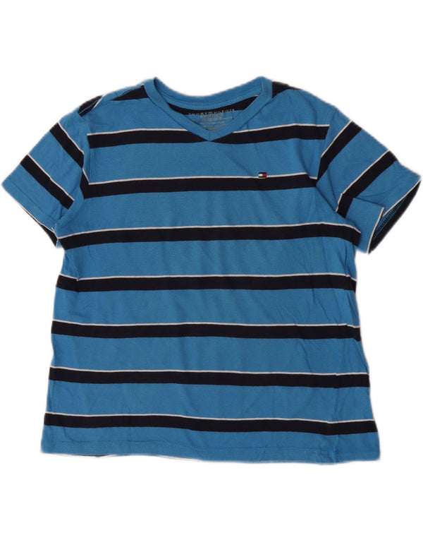 Tommy Hilfiger drenge T-shirt top 12-13 år mellemblå stribet bomuld