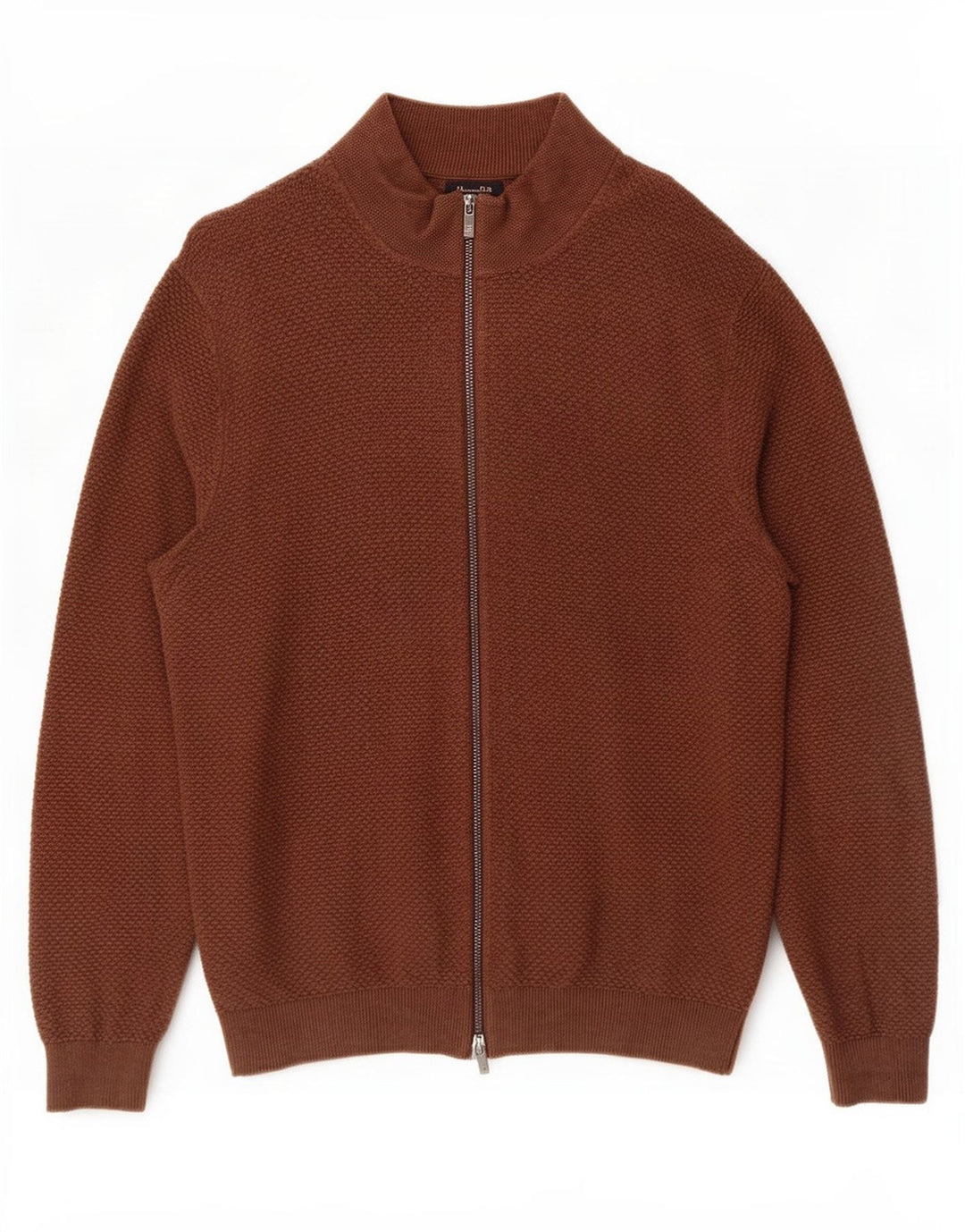 Massimo Dutti Herre Cardigan Sweater Stor Brun Bomuld