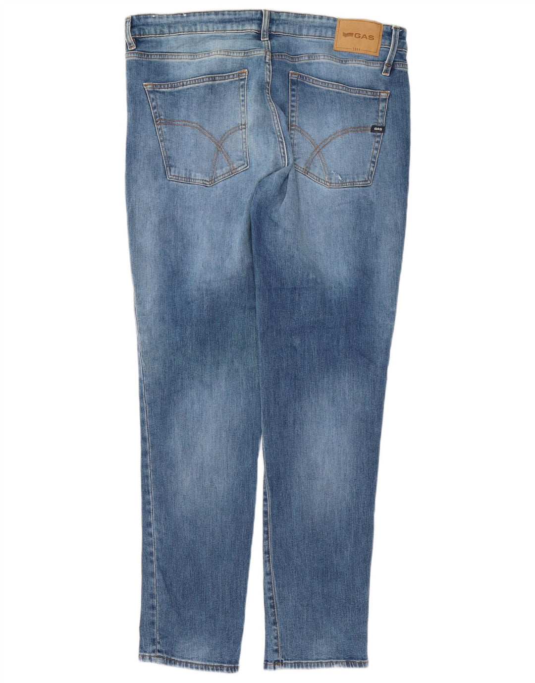 Gas Herre Distressed Slim Jeans W38 L32 Blå Bomuld