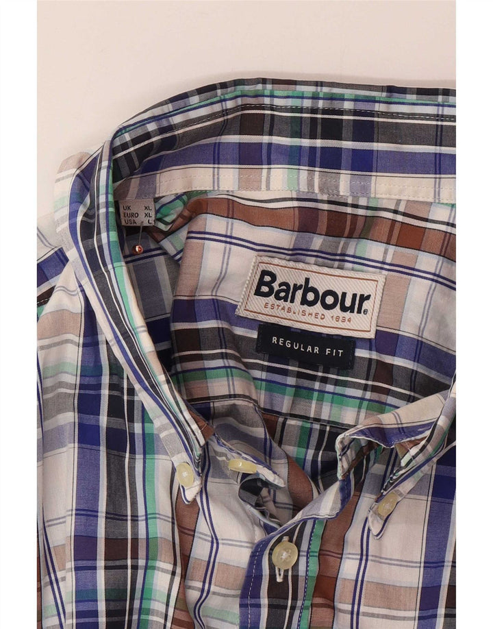 Barbour kortærmet herreskjorte med normal pasform XL flerfarvet ternet