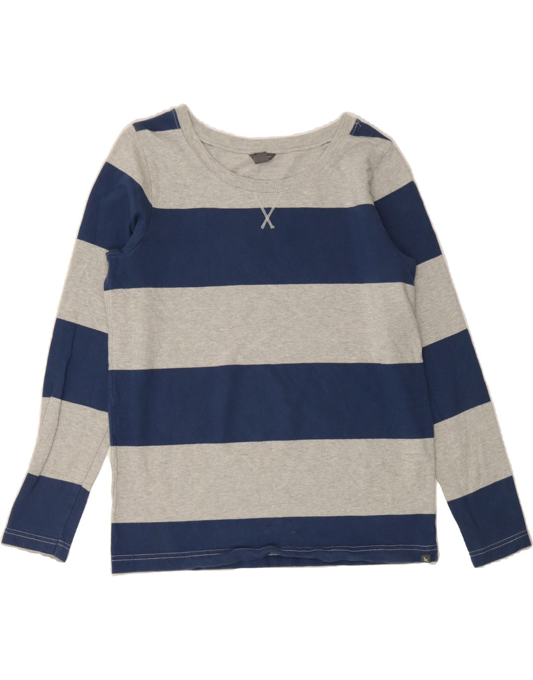 EDDIE BAUER Womens Oversized Top Long Sleeve UK 10 Small Navy Blue Striped Vintage Eddie Bauer and Second-Hand Eddie Bauer from Messina Hembry 