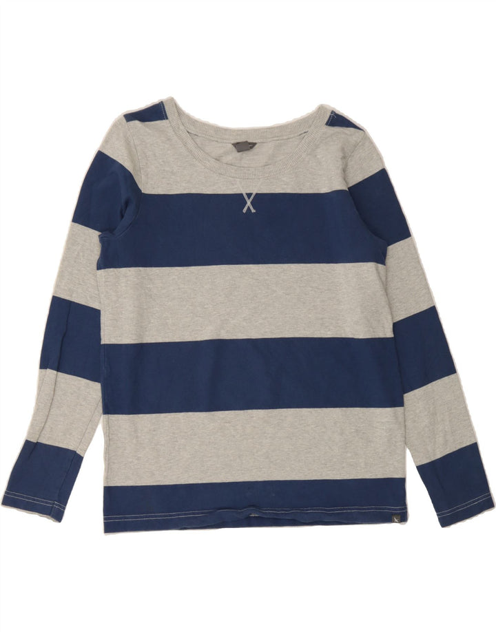 EDDIE BAUER Womens Oversized Top Long Sleeve UK 10 Small Navy Blue Striped Vintage Eddie Bauer and Second-Hand Eddie Bauer from Messina Hembry 