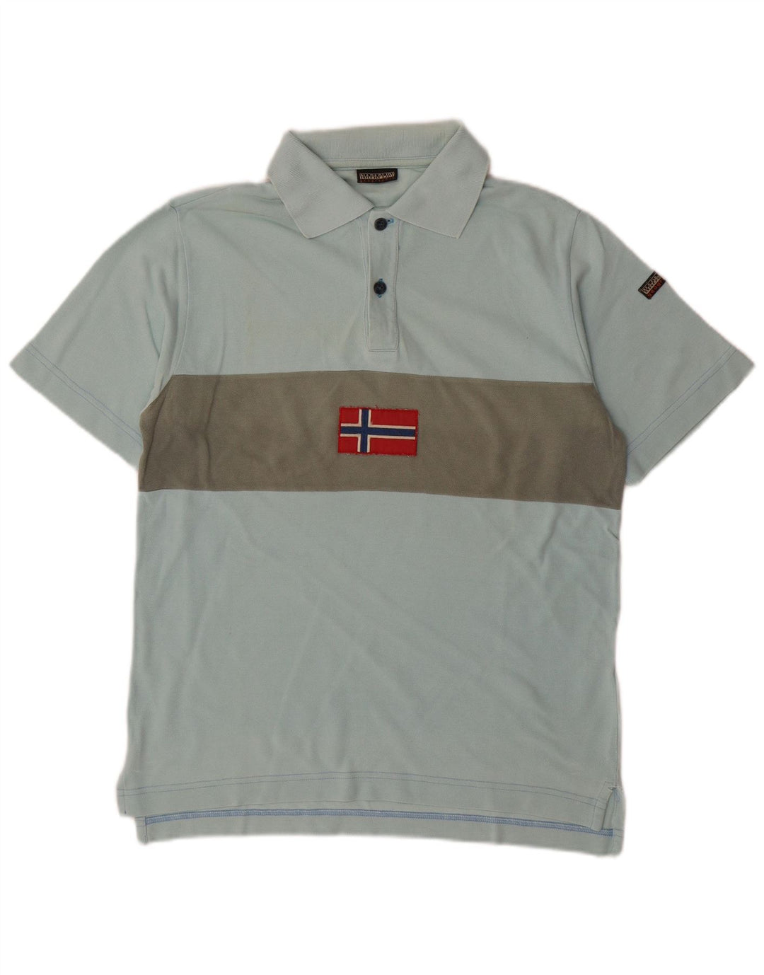 NAPAPIJRI Herre Geographic Polo Shirt Lille Blå Colourblock Bomuld