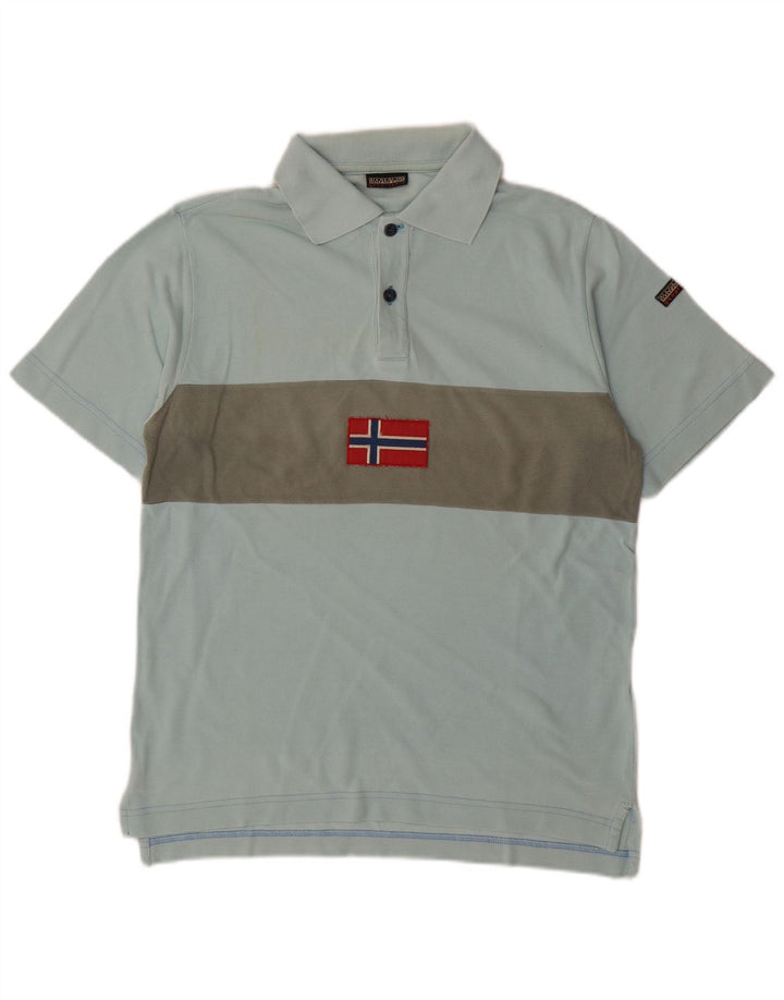 NAPAPIJRI Herre Geographic Polo Shirt Lille Blå Colourblock Bomuld