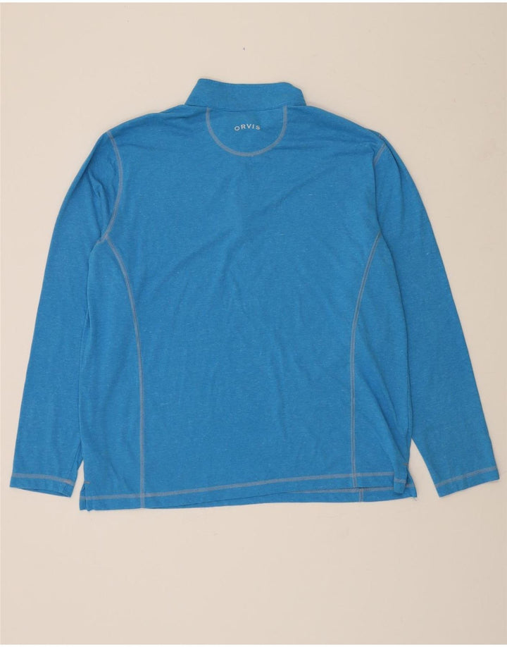 ORVIS Mens Zip Neck Pullover Tracksuit Top Large Blue Polyester Vintage Orvis and Second-Hand Orvis from Messina Hembry 