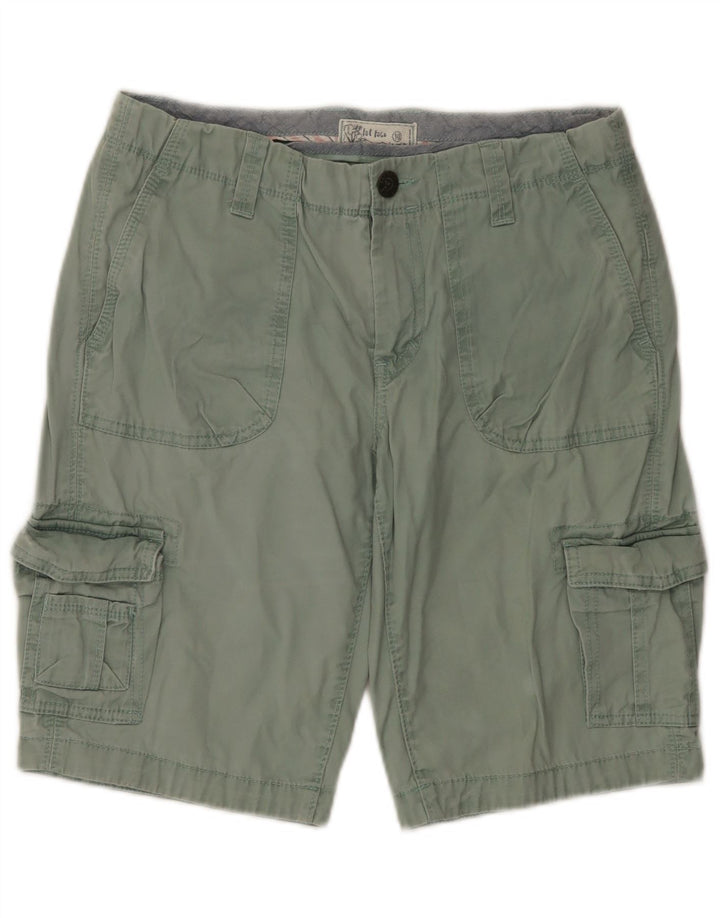 Fat Face Dame Cargo Shorts UK 10 Small W30 Green Cotton