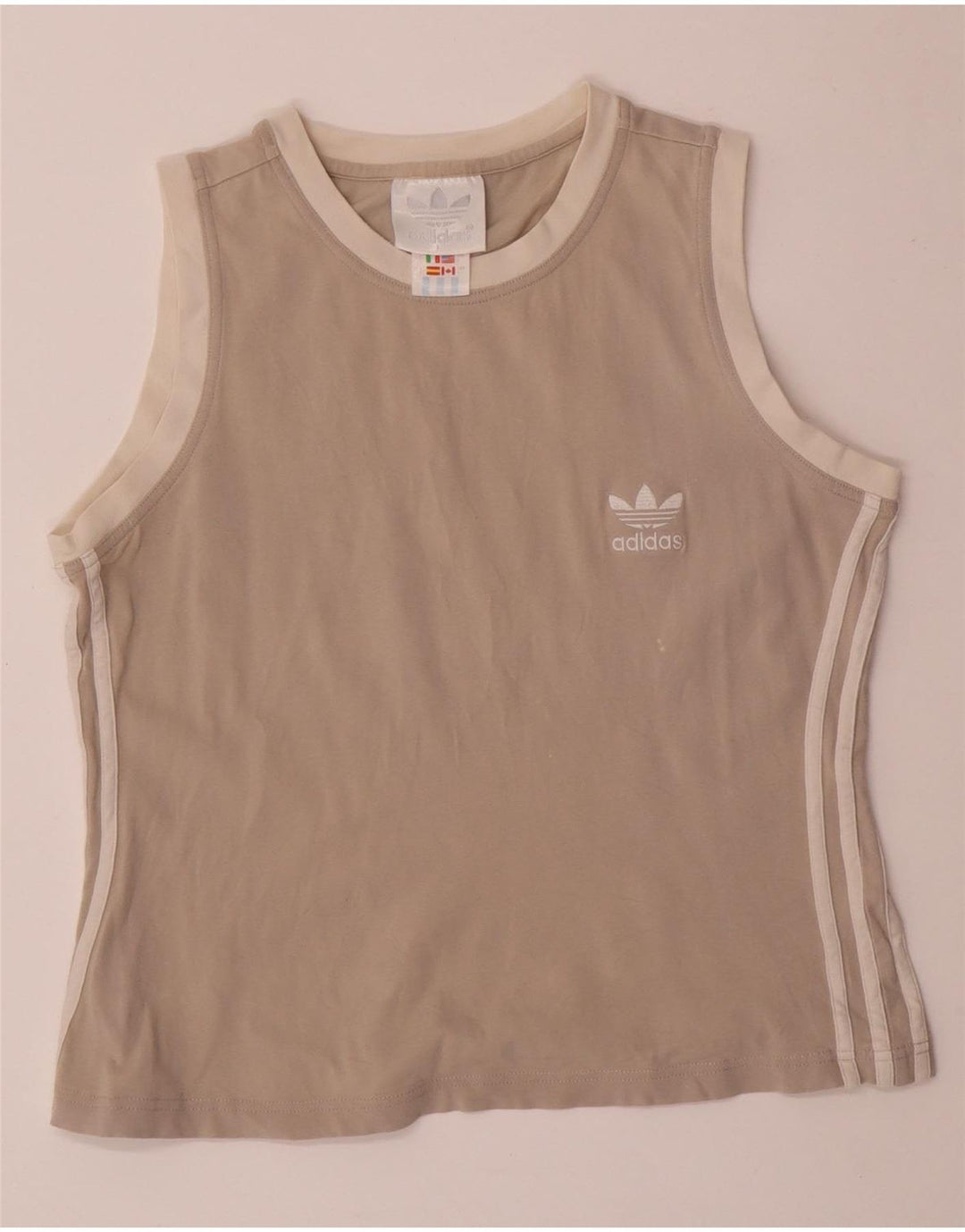 ADIDAS Womens Crop Vest Top UK 14 Large Grå