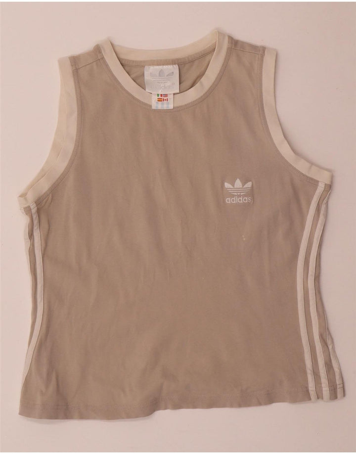 ADIDAS Womens Crop Vest Top UK 14 Large Grå