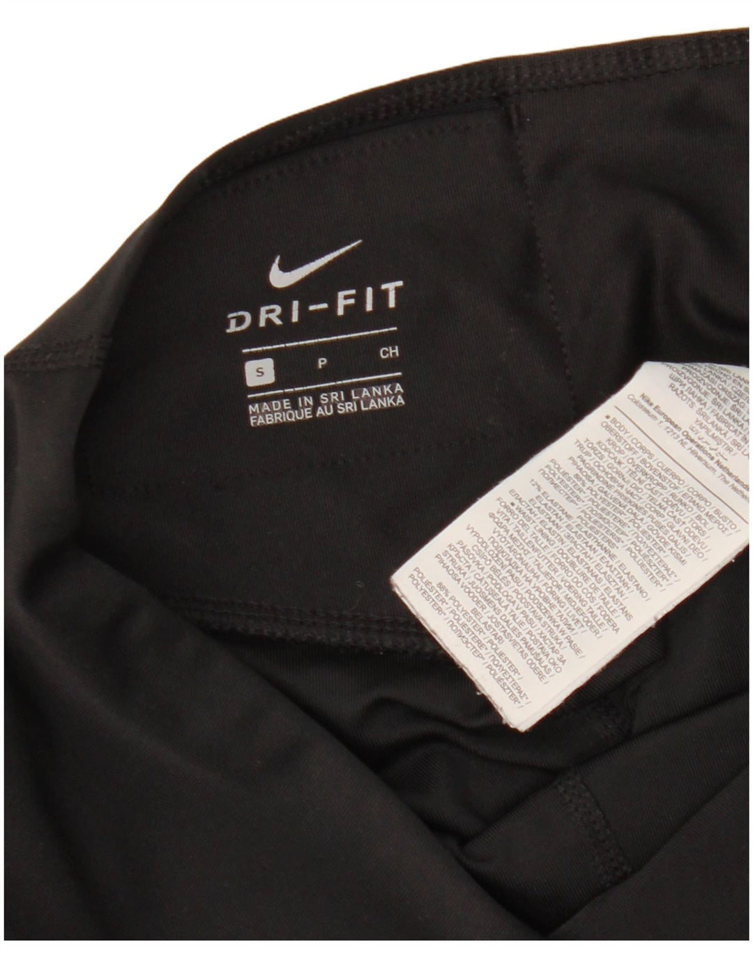 Nike Dame Dri Fit Grafiske Leggings UK 10 Small Black Polyester
