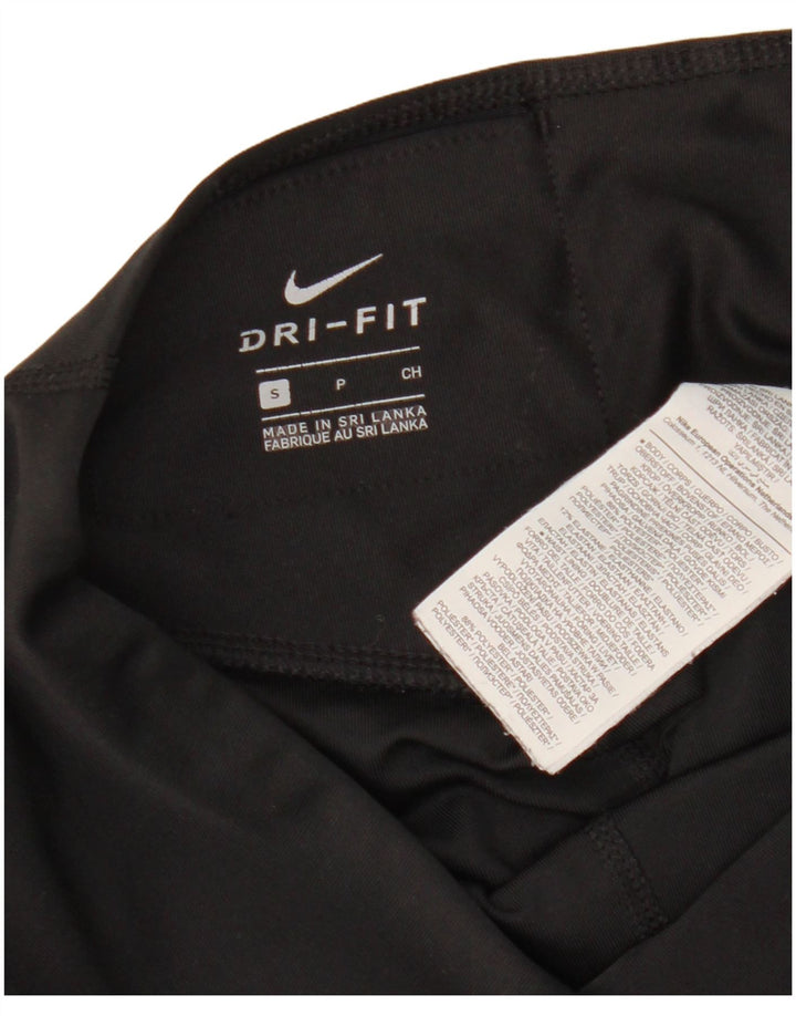 Nike Dame Dri Fit Grafiske Leggings UK 10 Small Black Polyester