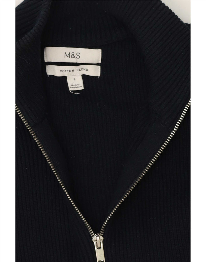 Marks & Spencer Herre cardigan sweater lille marineblå bomuld