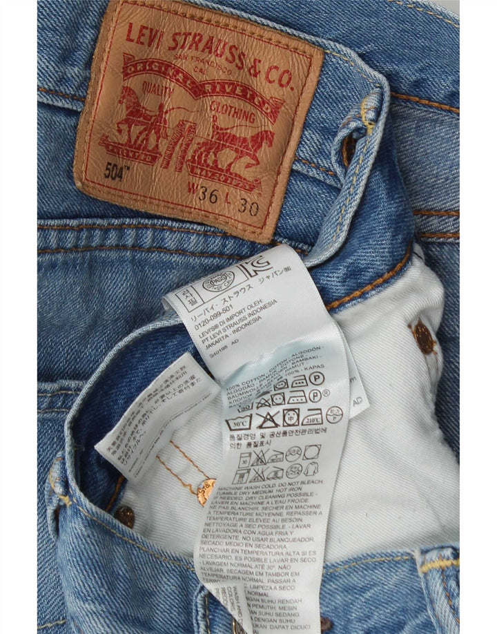 Levi's Herre 504 lige jeans W36 L30 blå bomuld
