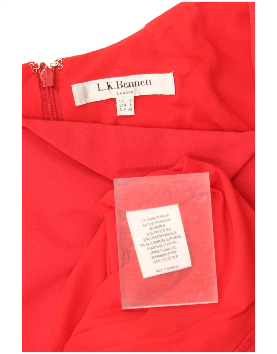 L.K. BENNETT Womens Sheath Dress UK 10 Small  Red Polyester