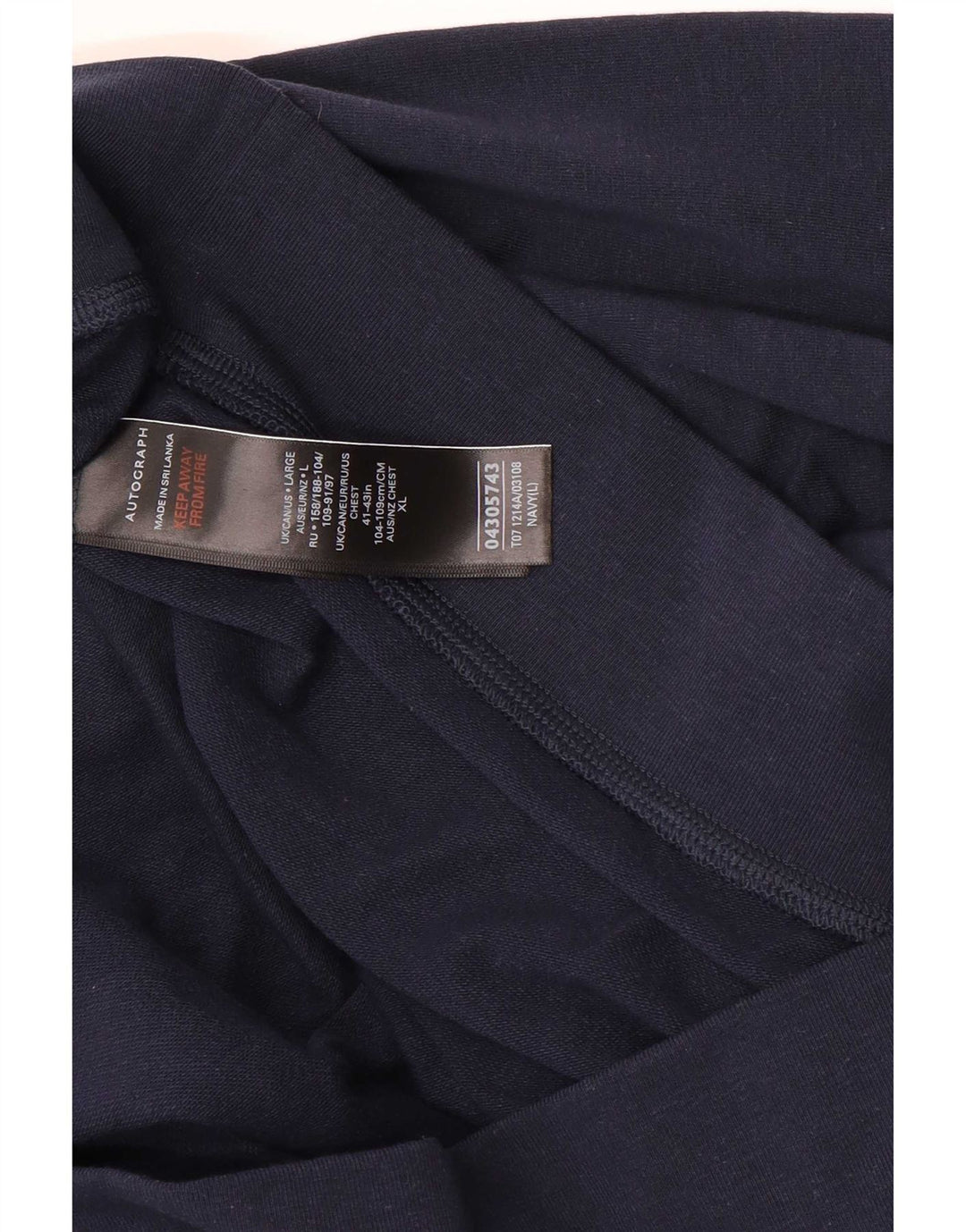 Marks & Spencer Herre Autograph Hoodie Jumper Large Navy Blue