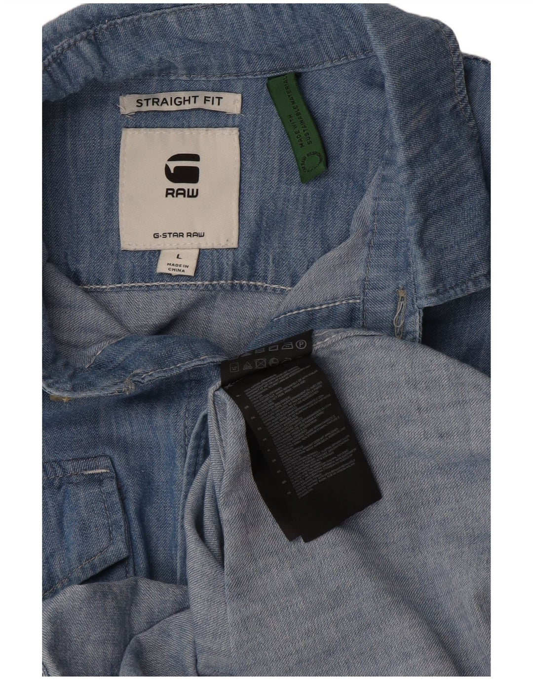 G-Star Herre Regular Fit denimskjorte Stor blå bomuld