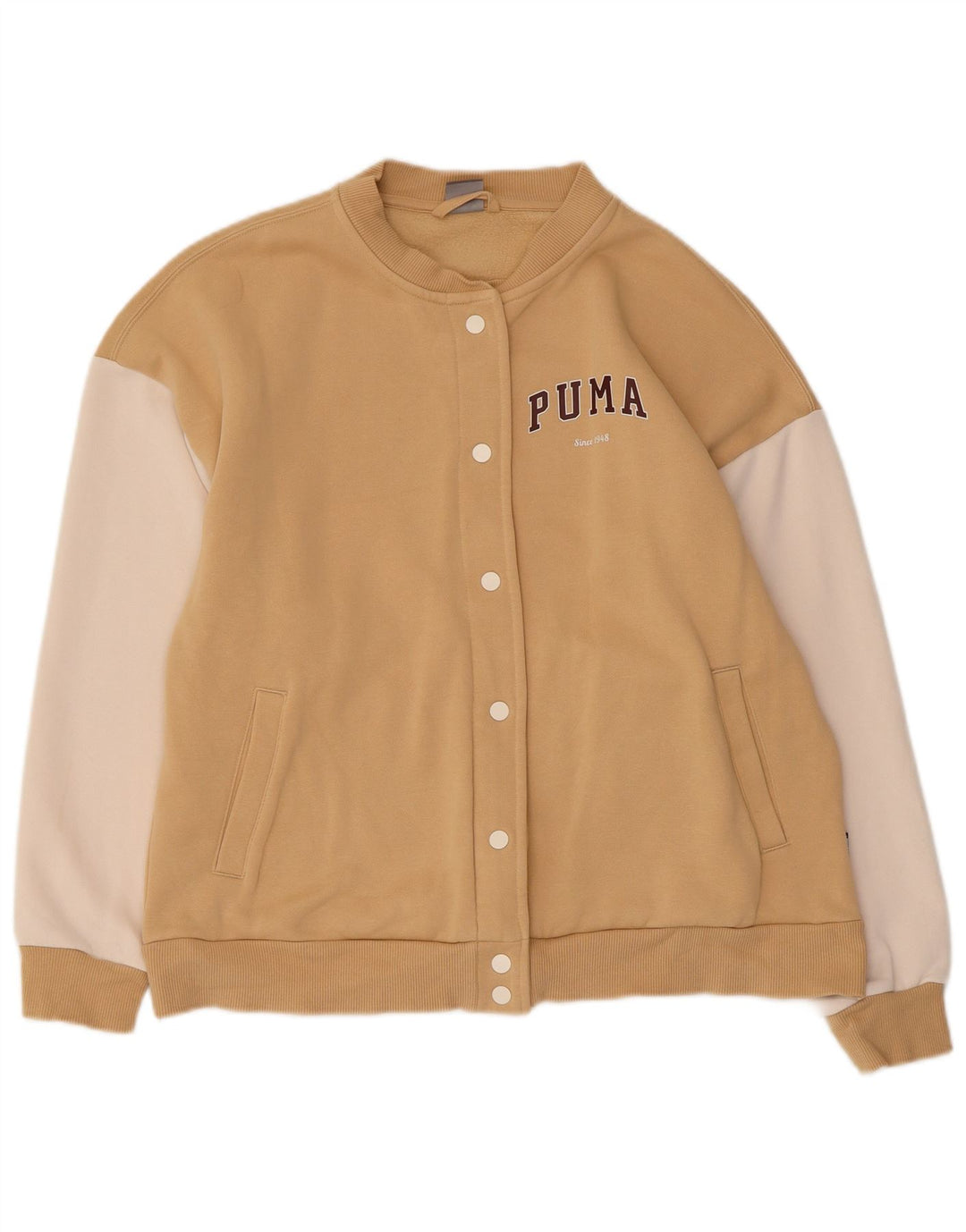 Puma træningsdragt topjakke til kvinder UK 14 Medium Beige Colourblock Bomuld
