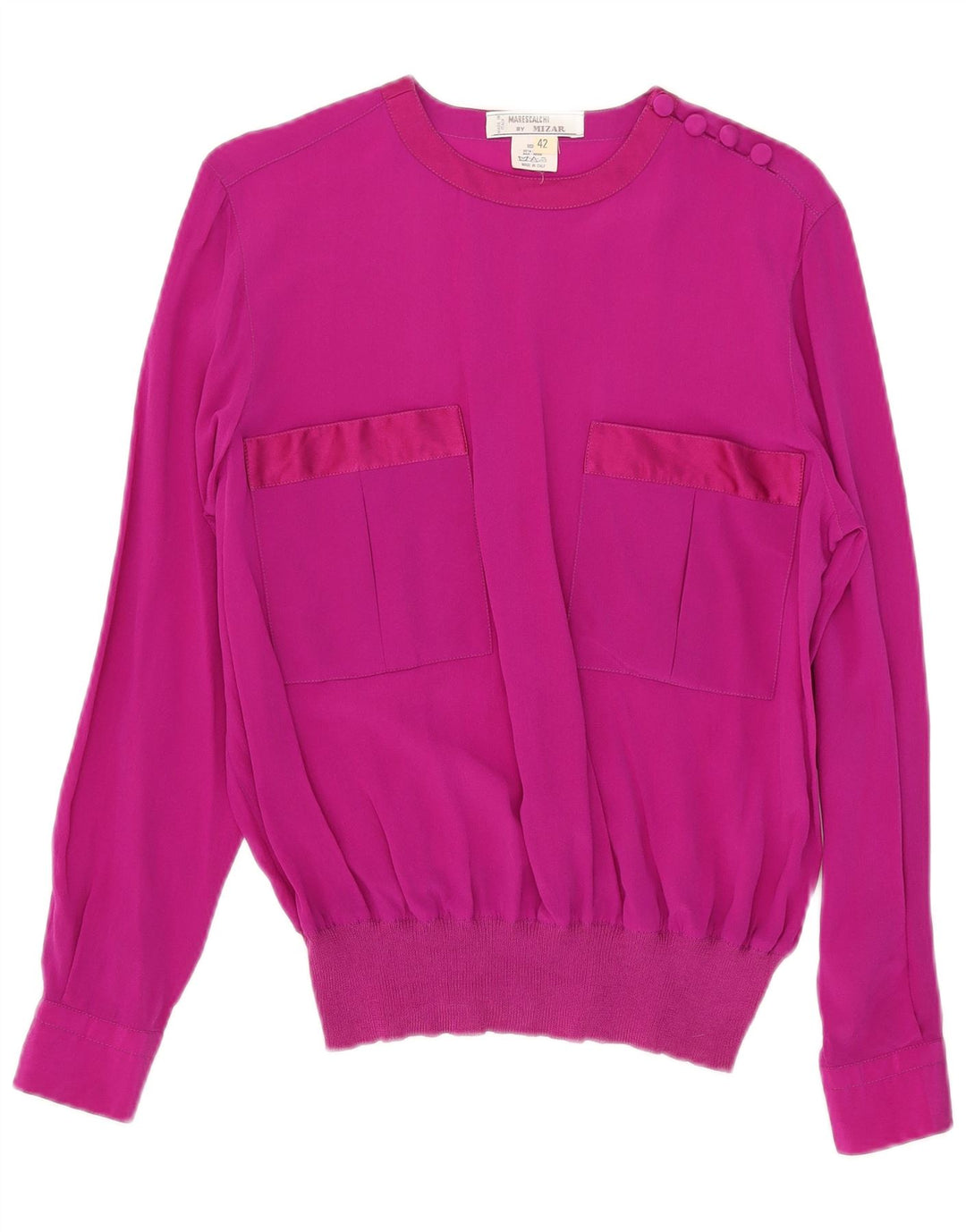 Mizar Dame Langærmet Bluse Top IT 42 Medium Pink Silke