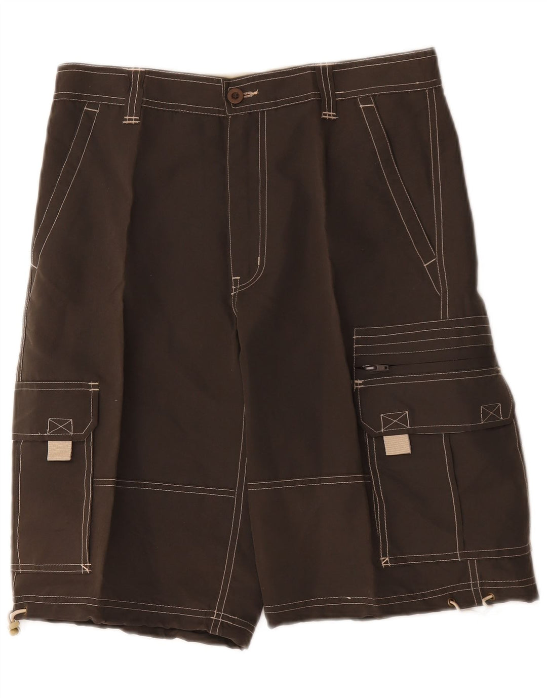 Vintage Herre Cargo Shorts Medium W30 Sort Polyester