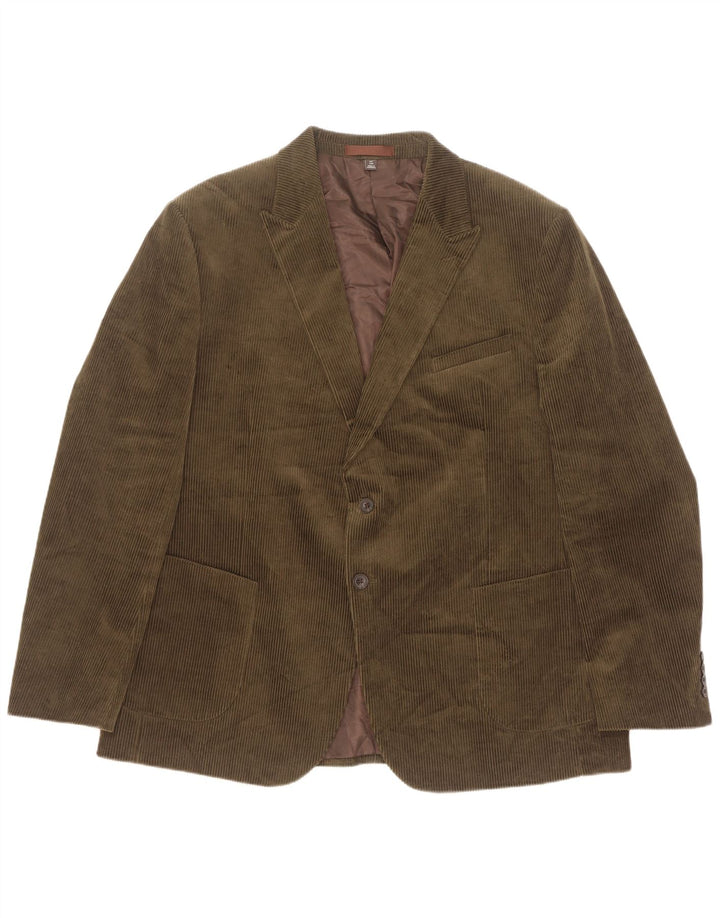 Marks & Spencer Herre 2-knaps Corduroy Blazer Jacket UK 40 Large Khaki