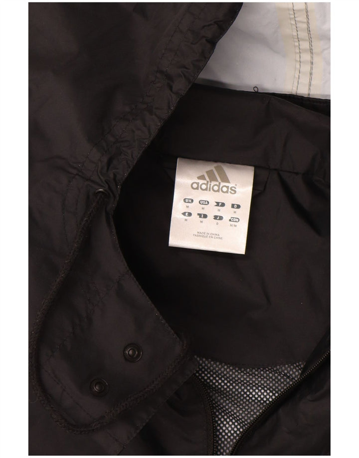 Adidas Regnjakke med hætte til mænd UK 38 Medium Sort Polyamid