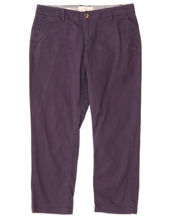 FAT FACE Dame lige cropped bukser UK 10 Small W29 L23 Navy Blue