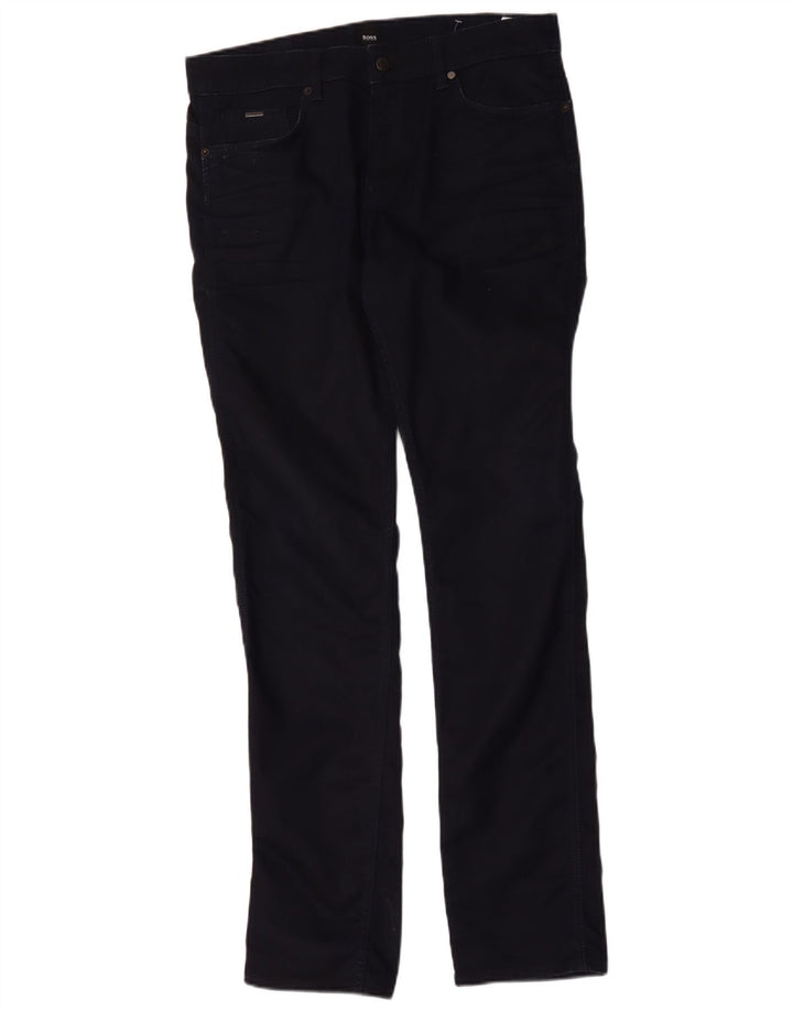 Hugo Boss Herre Slim Jeans W34 L34 Marineblå Bomuld
