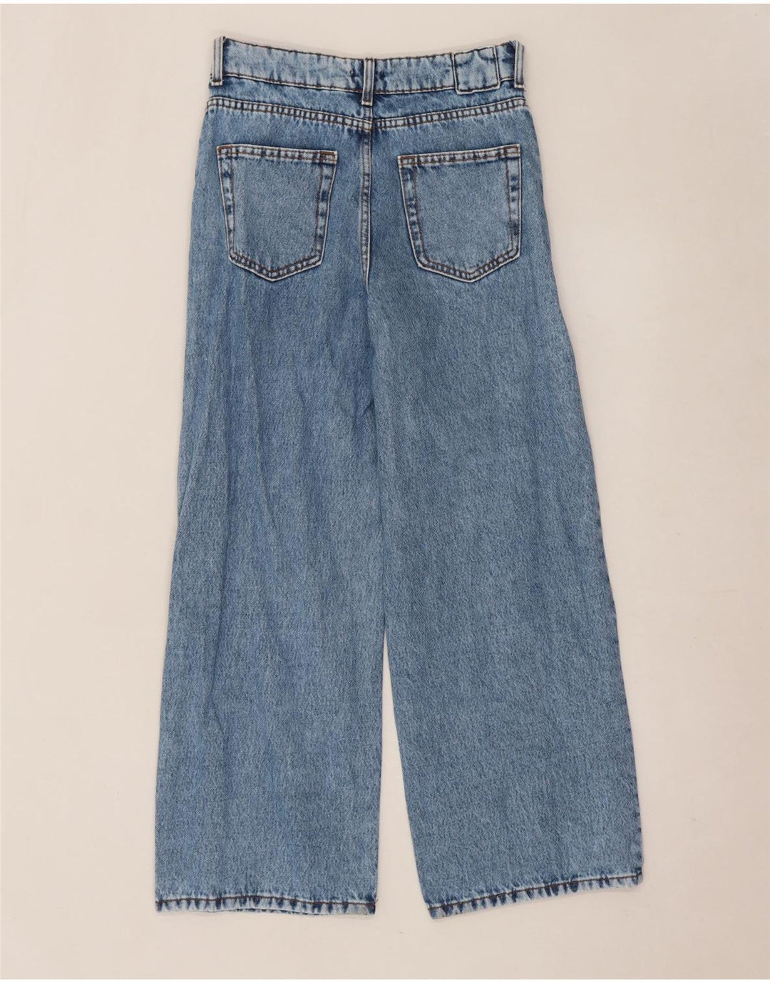 Papir damejeans med brede ben W26 L25 blå
