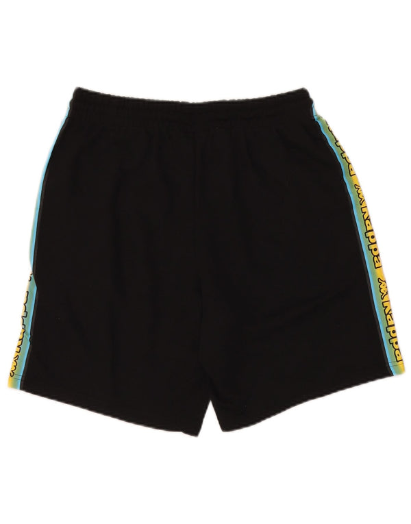 Kappa Mens Graphic Sport Shorts Small  Black Colourblock Cotton