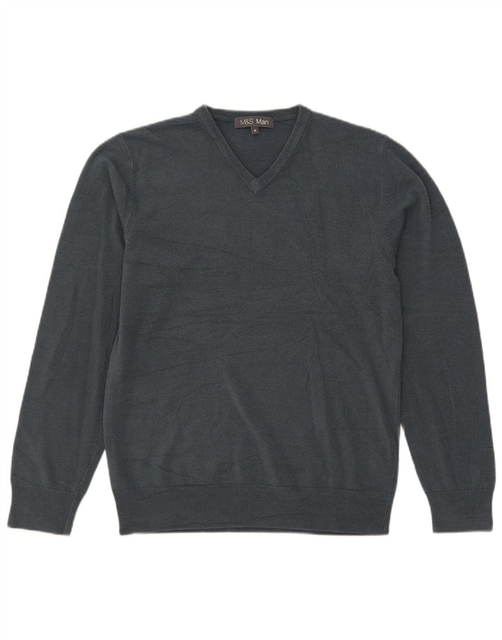 Marks & Spencer Herre V-hals sweater Medium Grå Akryl
