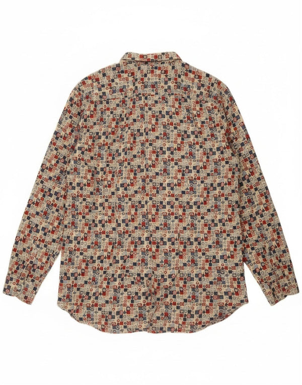 Sisley Herre Relaxed Fit Shirt XL Flerfarvet geometrisk bomuld